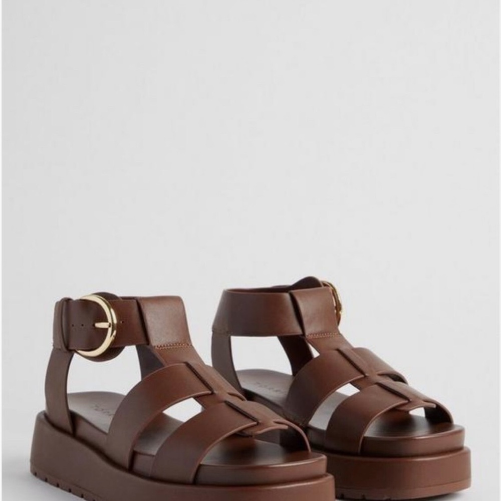 Torrid Brown Sandals with Gold Accent